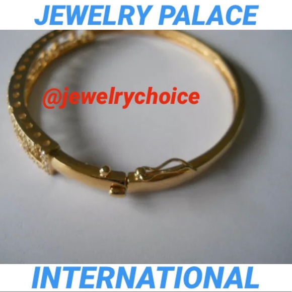 🆕14K Gold Filled Greek Key Cubic Zirconia Bangle. - Picture 7 of 10